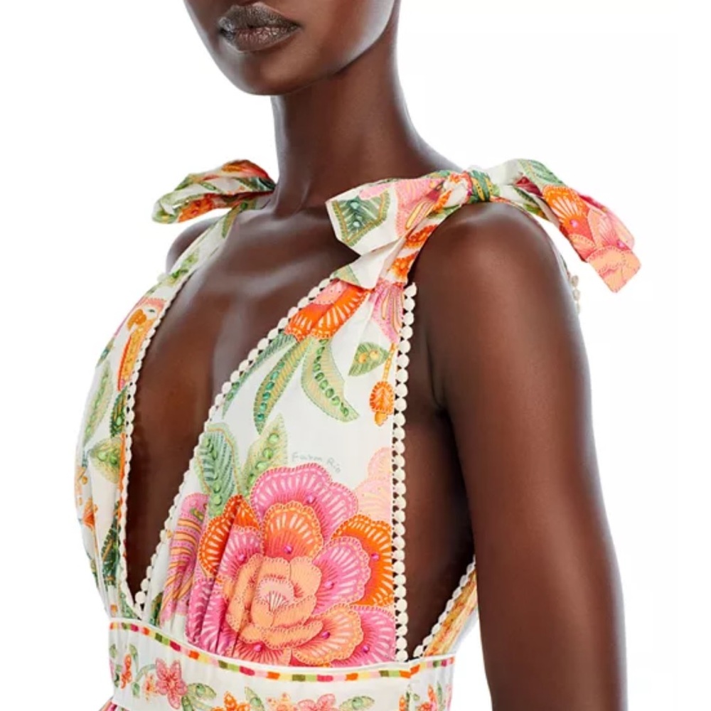 FARM Rio Floral Mini Dress - Pink, Green, Orange - Picture 3 of 4